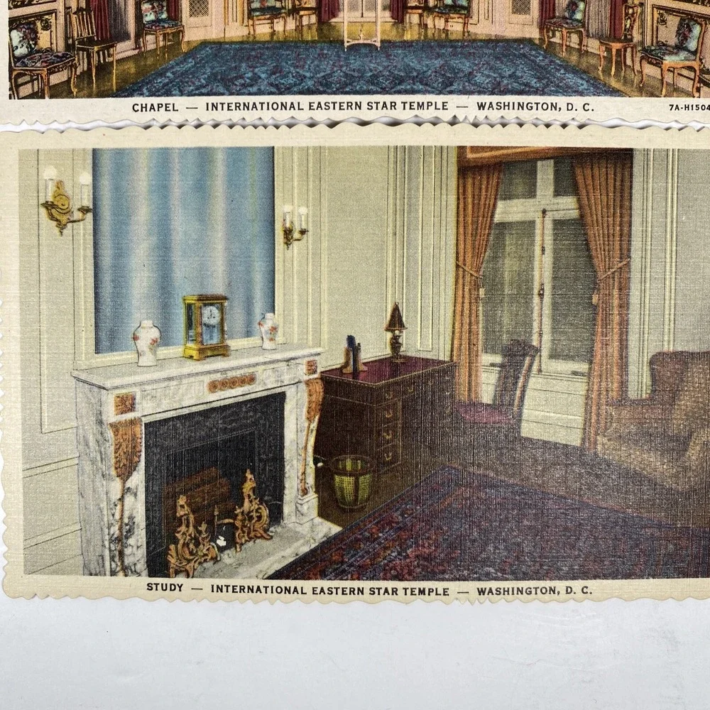 International Eastern Star Temple Postcard Lot 6 Unposted Study Treasure Room - Picture 5 of 8